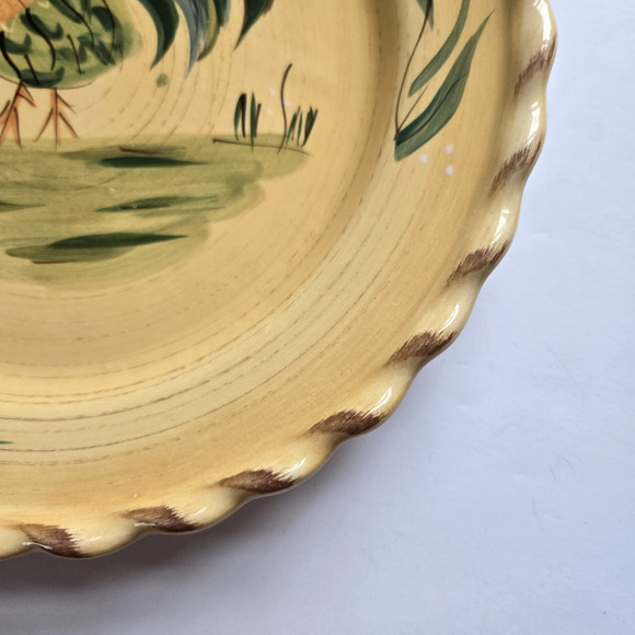 Target Home Rooster Salad Plate Hand Painted Yellow Stoneware Retro Farmhouse - Picture 5 of 8